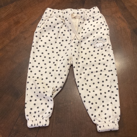 GUC Old navy White w/ black polka dots sweat suit full zip jacket w/ sweatpants - Picture 5 of 9